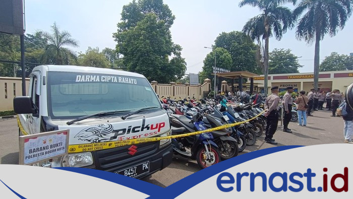 **108 Motor-Mobil Rampasan 'Mata Elang' Diamankan, Polisi Bogor Gelar Konferensi Pers**