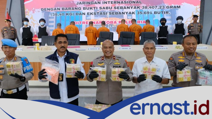 Polda Riau Bongkar Jaringan Narkoba Senilai Rp46 M, 5 Kurir Tertangkap