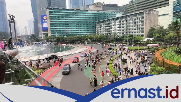 CFD Ditiadakan, Warga Tetap Berkeringat di Bundaran HI Pagi Ini
