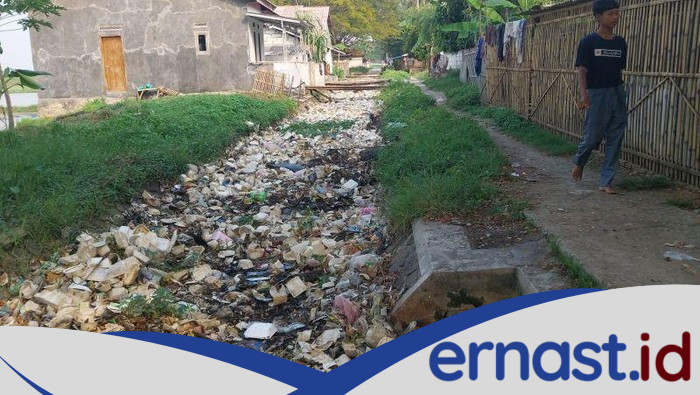 Jorok! 1 Km Irigasi di Serang Tersumbat Sampah, Warga Geram