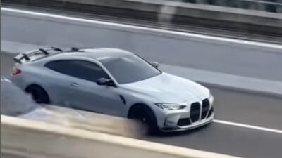 BMW M4 Adu Cepat dengan Whoosh, bahaya Tol MBZ Digeber Melebihi Batas